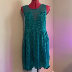 Zara sleeveless Sheer Green Dress